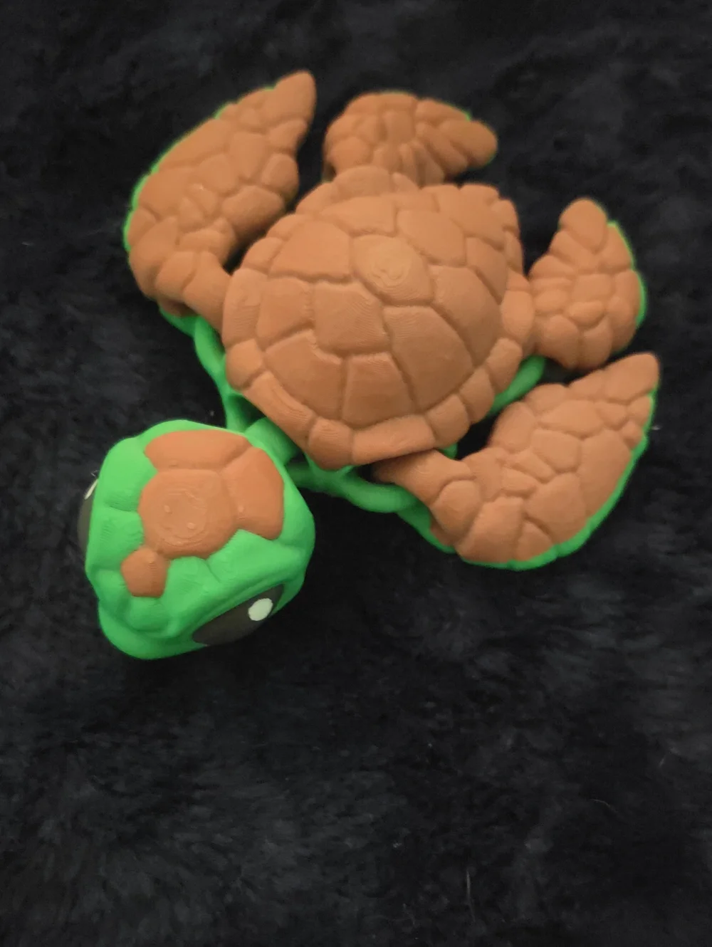 Plush Sea Turtle Pet Toy - Green and Brown 3d Printed